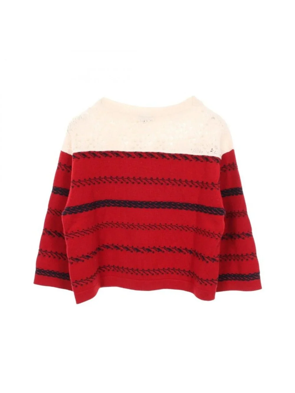 Chanel Knit CC Logo Button Bicolor Cashmere Sweater - Picture 2 of 8